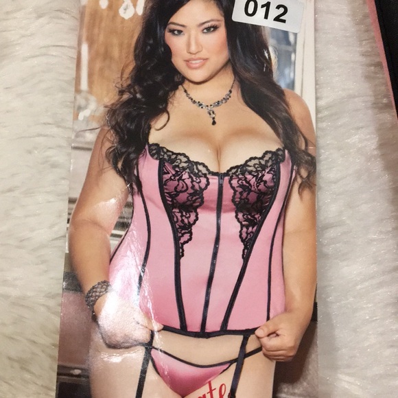 SATIN AND CHOPPER BAR LACE CORSET - Picture 1 of 7